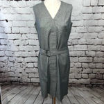 Akris Punto  Houndstooth Gray Wool Belted‎ Dress Photo 1