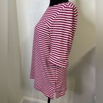 Ralph Lauren Lauren Mulberry Pink and White Striped Top Size Large 1/2 Sleeve Photo 1