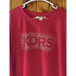 Michael Kors  Women's‎ Sweatshirt Size  XL Sparkling Crystal Logo  Red Top Photo 2
