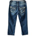 Silver Jeans ‎ Suki Surplus Capri Womens 26 Blue Denim Embroidered Pockets Casual Photo 1