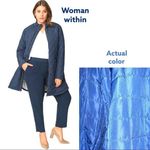 Woman Within  blue quilted zip up lightweight jacket with side pockets! Photo 1