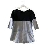 Hount Womens 3/4 Sleeve Back Lace Tops Round Neck Striped T Photo 2