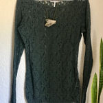 French Connection Dark Green Lace Layering Top Photo 0