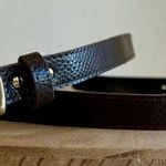 Vintage 90s Brown Vegan Snake Skin Leather Thin Golden Buckle Belt Size M/L Size M Photo 0