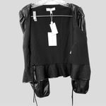 WAYF Waif Vegan Leather Wrap Top - Women’s Size Small, Unworn Glam Rock Biker Rocker Photo 7