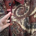 Silkland Petite 100% Silk Quilted Paisley Jacket Large Red Size undefined Photo 6