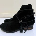 Sorel Farah Black Suede Leather Ankle Boots Tie Tassel Booties Women’s SZ 7 Photo 2