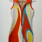 Look Sky Boutique Hippy 70s Y2K Short Sleeve Bodycon Jumpsuit romper size small Orange Photo 1