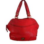 MCM Authentic Red Leather Pebble Handbag Purse Pocketbook Medium Sized READ Photo 0