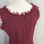 Worth New York Burgundy Tweed & Fringe Sheath Sleeveless Dress 8 Career Red Photo 4