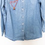 Vintage Zana Di Womens Denim Shirt Size M Blue Patch 90s Western Embroidered Blue Size M Photo 2