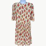 Sézane Melinda Floral Mini Babydoll Dress | Sz 34 (US 2) | White Floral Multi Photo 2