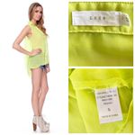 Lush Clothing LUSH Hi-Low Yellow Neon Sleeveless Button Down Blouse Top, sz. S Photo 2