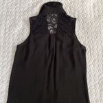 EXPRESS  women size XS black button down shirt with lace yoke loose fit Photo 4