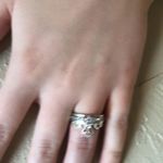 Silver crystal tiered princess ring Size 8 Photo 2