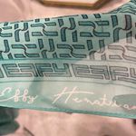 Effy Hematian silky teal old money euro luxury look scarf tiger fancy Green Photo 7