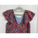J Crew Silk Dress Size 2 Pink Paisley Ruffled Preppy Country Club Spring Photo 6