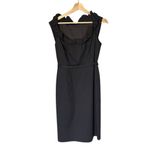 Elie Tahari  Women's Black Ruffle Trim Cap Sleeve Midi Sheath Dress Size 4 Photo 1