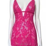 Victoria's Secret Victoria’s Secret Fuschia hot pink lace slip dress Photo 5
