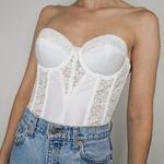 Dominique White Satin & Lace Torsolette Bustier Corset Bra Top Size undefined Photo 1