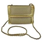 Whiting & Davis Whiting Davis International Gold Metal Mesh Structured Crossbody/Clutch Mirror Photo 0