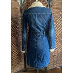 Size S//Vintage Y2K Denim Penny Lane Coat Faux Fur Trim Blue Photo 2