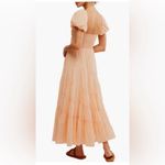 Free People NWOT  Sundrenched Smocked Puff Sleeve Maxi Dress color orange sz XS Photo 5