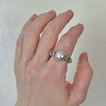 Silver Pearl Ring Vintage “Twyla” Elegant Classic Style Minimal Pearlcore Photo 1