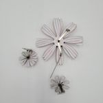 Womens Jewelry Set White Red Cute Enamel Daisy Flower Pin and Earrings Set Photo 1