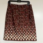 Eddie Bauer  Burgundy Knee Length Geometric Pattern Skirt Women's Size 4 Photo 5