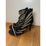 Charlotte Russe Shoes Womens Size 8 Gold Chain Strappy High Heel Sandals Party D Photo 2