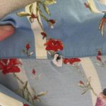 Victoria's Secret Cute Novelty bird floral blue striped silk viscose button down night shi…​​ Photo 8