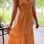 Boston Proper  pink peach maxi halter dress Photo 0