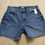 Old Navy High-Rise Straight Denim Shorts Zip Up Cut Off Distressed Size 0 New Photo 0