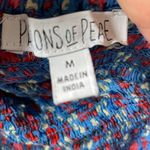 Patrons of Peace  blue w/red flowers ruffled adjustable tie size medium. Photo 4