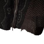 Free People  Women’s Sz M Femme Fatale Brown Moto Knit Full Zip Cardigan Jacket Photo 5