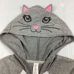 Forever 21  One Piece Hooded Gray Cat PJs Pajamas Photo 1