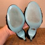 Betsey Johnson Blue by Black Satin Low Heel Peep Toe Jeweled Size 8 Photo 6