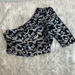 Majorelle One Shoulder Butterfly Metallic Silver Crop Top Sz Small Photo 0