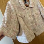 Lane Bryant Pink Peach Tan Tweed Cropped 3/4 Sleeve Blazer Jacket NWT Size 28 Photo 1