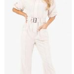 Kittenish  Cream Puff Sleeve Utility Belted Jumpsuit Size Large Photo 10
