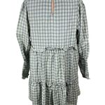 &merci &Merci Tiered Tunic Dress Green Gingham Ruffle V-Neck Size S Small Photo 2