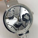 Vivani women’s quartz analog cuff bracelet watch silver tone 34mm round running Photo 1