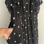 1. State   BLACK WHITE POLKADOT JUMPSUIT OPEN BACK COLD SHOULDER HIGH NECK XS Photo 7