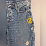Old Navy High Waisted Button Fly Slouchy Straight with Floral Embroidery Jeans Photo 5