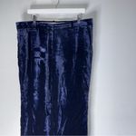 J.Crew  Crushed Velvet Wide Leg Trouser Pants Blue Size 16 Photo 1