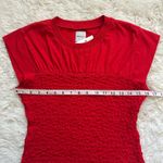 Anthropologie Maeve Top Smocked Muscle Short Sleeve Cotton Red Sz S NWT New Photo 9