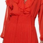 ZARA short ruffled dress red smocked bloggers favorite Photo 0