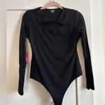 NWT Pumiey Knot Front Bodysuit Black Large Photo 3