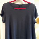 Eileen Fisher Black Oversized Short Sleeve MIDI Dress Size Large Hi-Lo Hem Photo 2